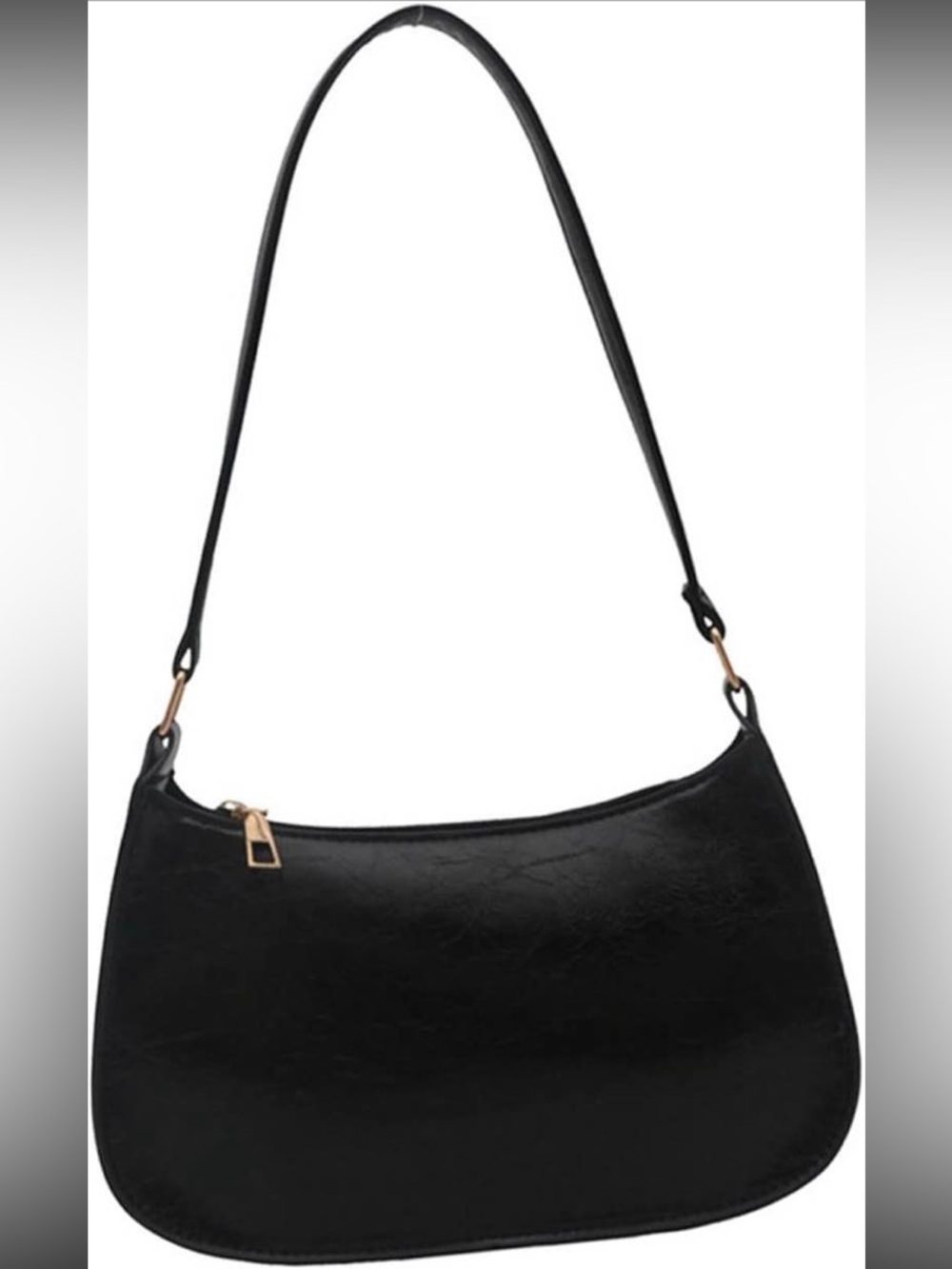 Amazon Black Shoulder Bag with Gold-Tone Accent